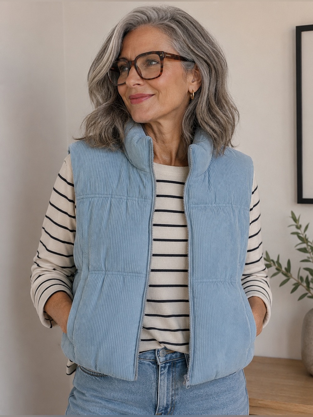 Love Tree | Corduroy Cropped Puffer Vest | Size L |  NWOT | Cabin Outdoor Comfy